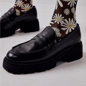 Free People Lyra Lug Sole Loafers Black // size 8.5